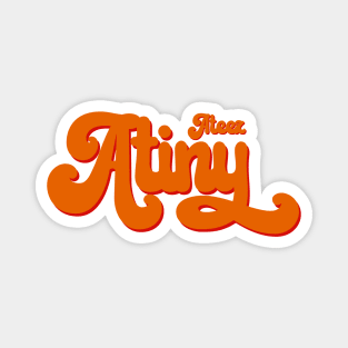 Ateez Atiny swirl orange typography Magnet