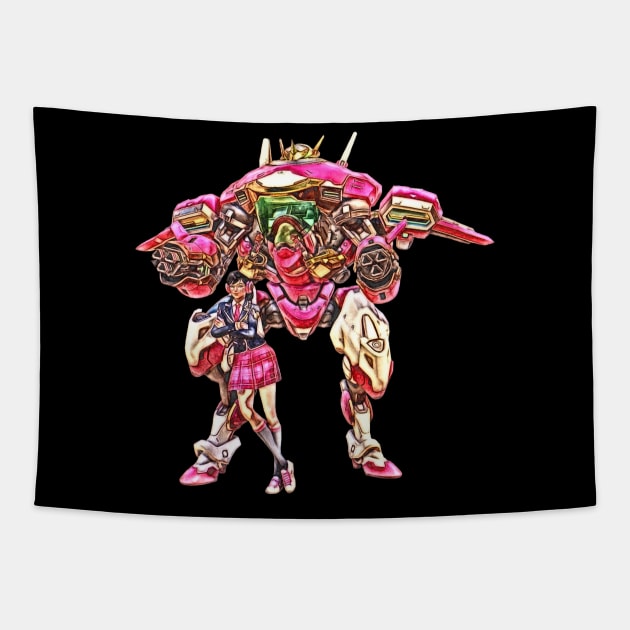 Overwatch D.Va Academy Skin P Tapestry by Green_Shirts