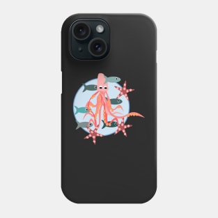 Octopus, in his element, pattern Phone Case