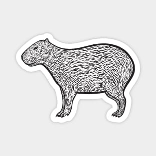 Capybara Ink Art - light colors Magnet