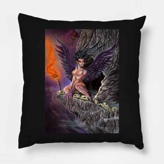 Harpy Pillow by sevencrow