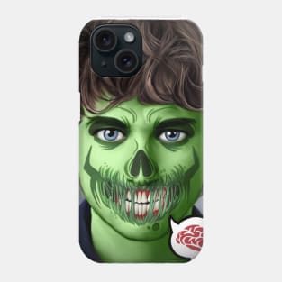 Green Zombie Will Graham with Brain Phone Case