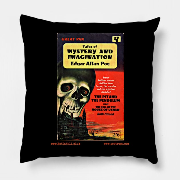 TALES OF MYSTERY & IMAGINATION by Edgar Allan Poe Pillow by Rot In Hell Club