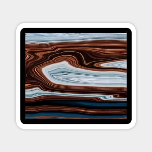 Brown blue liquid Marble color grading pattern Magnet