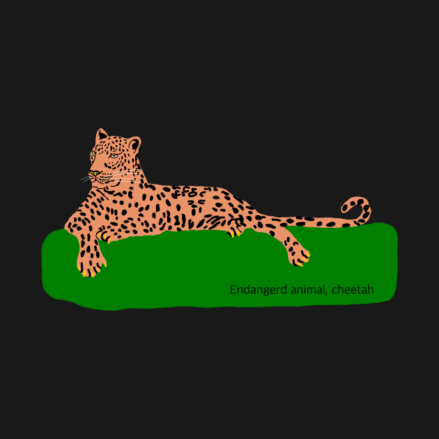 African cheetah, endangered animal in the world by The world through children's eyes