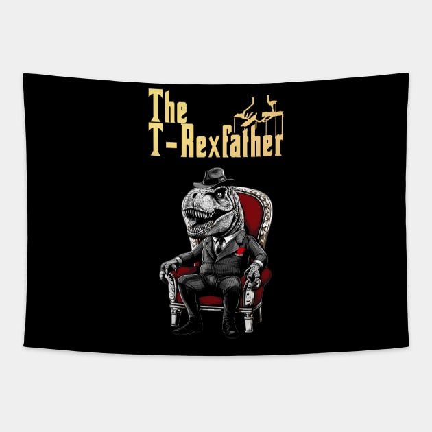 The T-Rexfather Father's Day T-Rex Dinosaur Tapestry by Moulezitouna