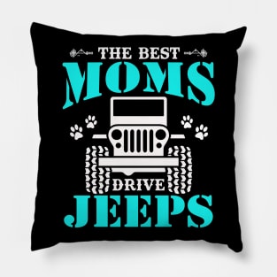 the best moms drive jeeps cute dog paws mother's day gift Pillow