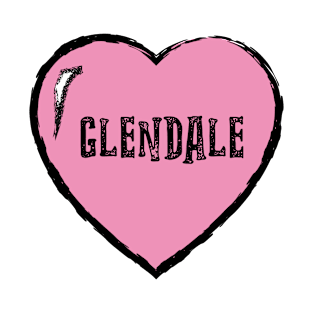 I love Glendale - Vintage Glendale Text in Pink Heart T-Shirt