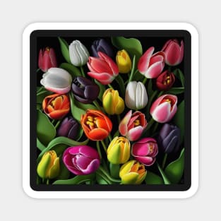 Colorful Tulips Magnet