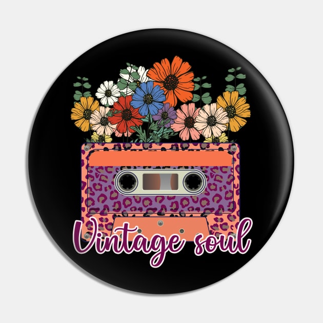 Vintage Soul 80s Retro floral Design Pin by BAB