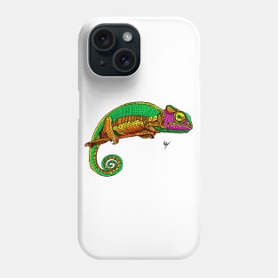 Chameleon Reptile colorful cheerful author Phone Case