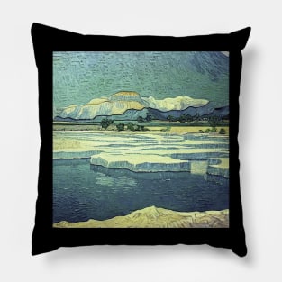 Pamukkale in Van Gogh's style Pillow