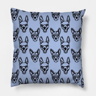 Chihuahua style laughing dog head pattern Pillow