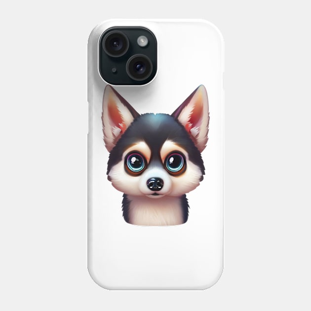 Pup-tacular Alaskan Klee Kai Phone Case by Art By Mojo