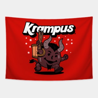 Krampus Christmas 80's Xmas Cute Cartoon Logo Parody Tapestry