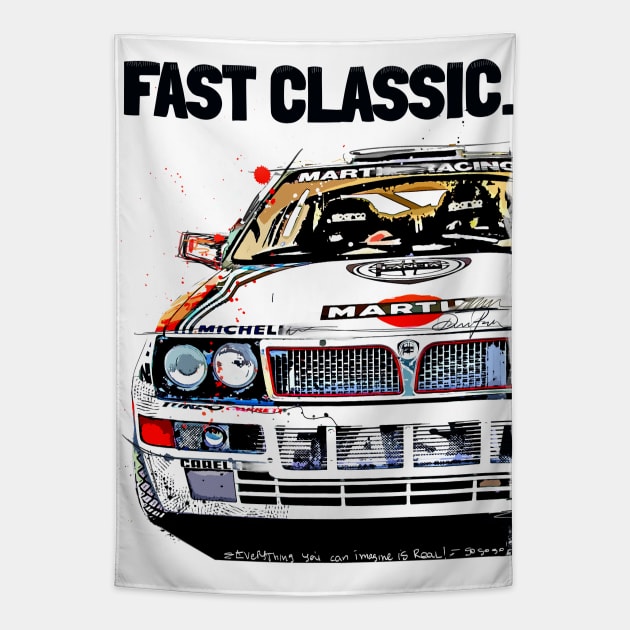 Lancia Delta art Tapestry by Woohoo