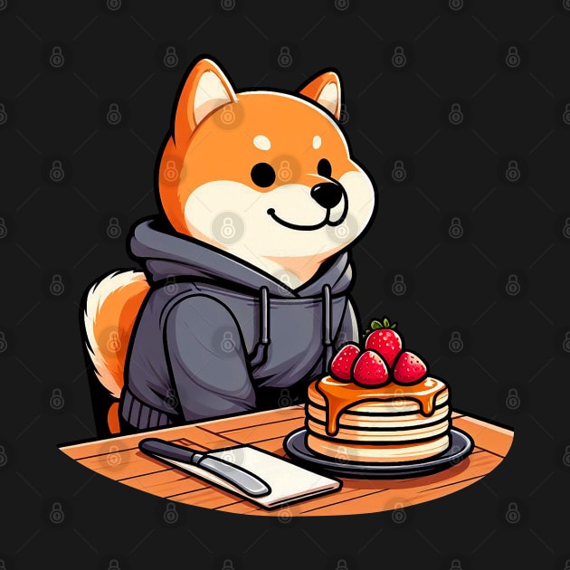 Shiba Inu Strawberry Pancakes by Plushism