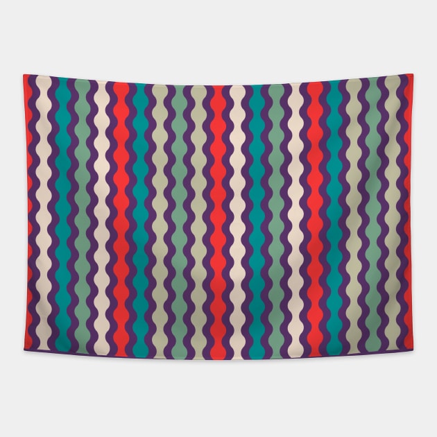 Mint, Red, Cream | Formas coloridas lineales | Linear colorful shapes | 線形のカラフルな形 | Formes colorées linéaires | Lineare bunte Formen | Forme colorate lineari Tapestry by Zaztrozzi