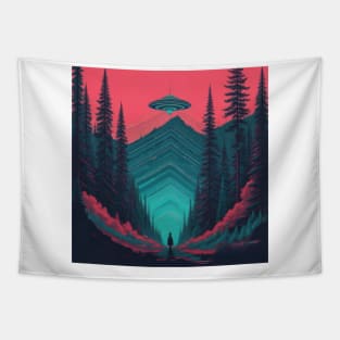 UFO Chronicles Podcast - UFO Glitch Artwork V3 Tapestry