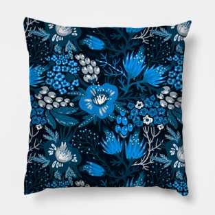 blue floral Pillow