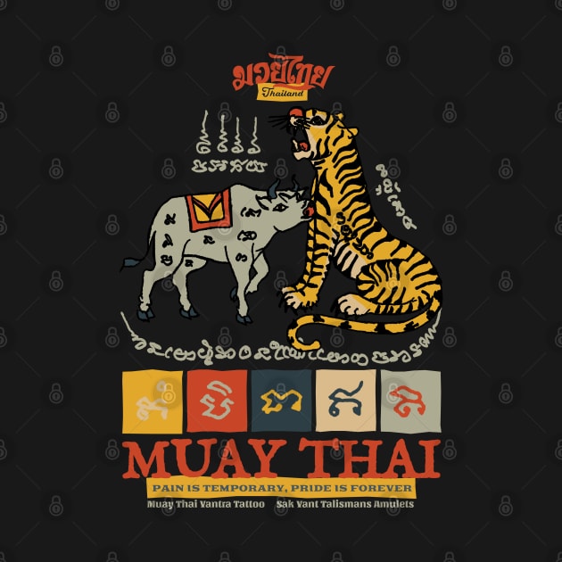 Muay Thai Sak Yant Tiger Tattoo by KewaleeTee