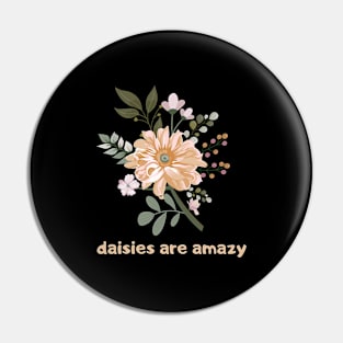 Daisies Minimalist Flora Positive Vintage Retro Pin