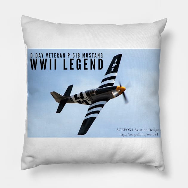 2-Sided P-51 Mustang WWII Legend Pillow by acefox1