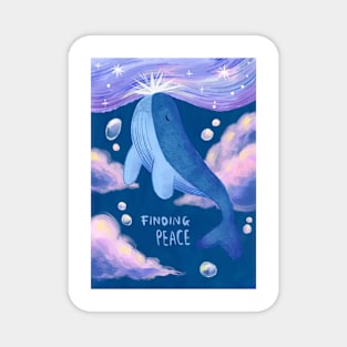 Whale Finding Peace Magnet