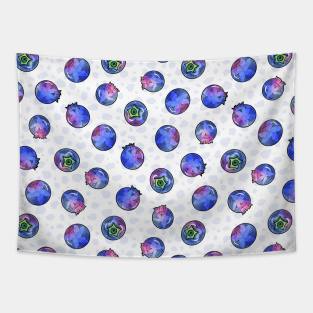 Watercolor Blue Berries Tapestry