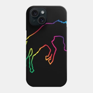 colourful bucking horse outline Phone Case