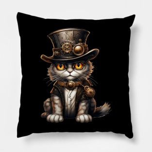 Cat Halloween Steampunk for Cat Lovers Pillow