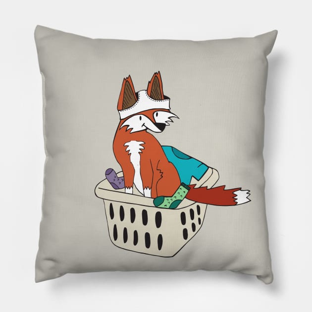 Fox jocks and socks laundry day Pillow by so_celia