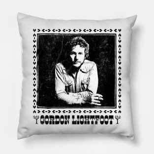 Gordon Lightfoot /\/\ Retro Style Country Fan Design Pillow