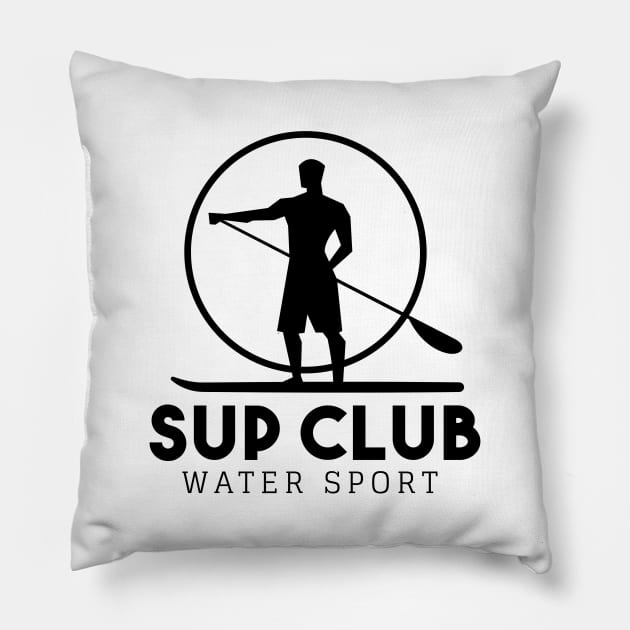 SUP - Classic Black and White Pillow by Hayden Mango Collective 