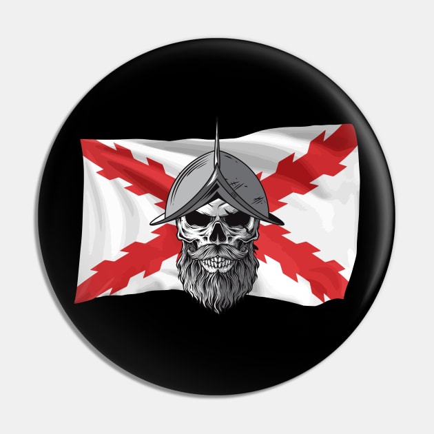 Cruz de Borgoña. Skull soldier Pin by Arturo Vivó