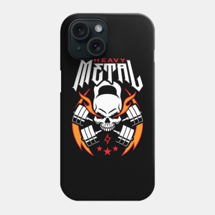 Heavy Metal (Kettlebell Skull Cross Barbell) Red Blaze Phone Case