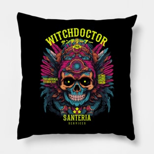 Witch Doctor Skull Pillow