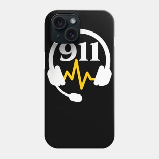 911 Dispatcher Thin Gold Line Heartbeat Pocket Gift for Police Dispatch and Sheriff 911 First Responder Phone Case