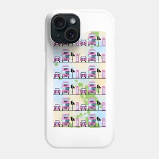 London Transport Routemaster and Taxi Pink Phone Case
