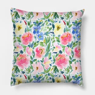 Watercolor painted floral print Pillow