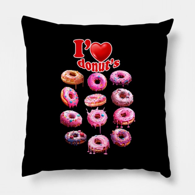 I love my donuts so much Pillow by enyeniarts