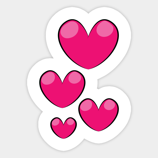 Pink Hearts Sticker for Sale by CatieY