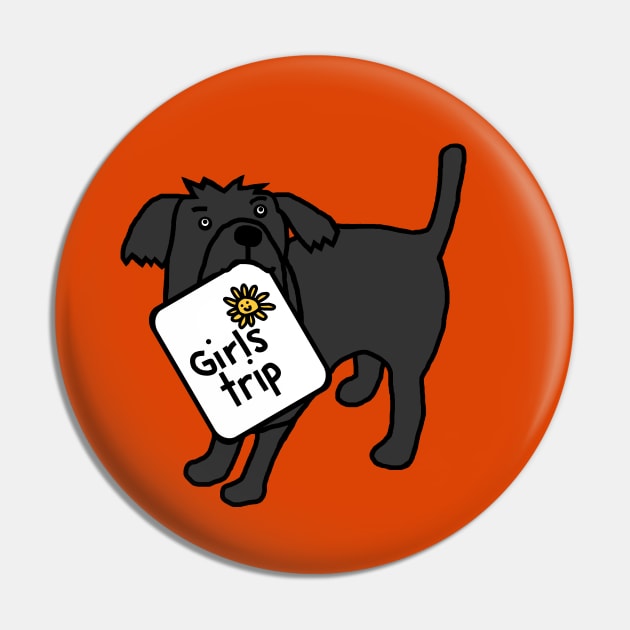 Cute Dog goes on Girls Trip Pin by ellenhenryart