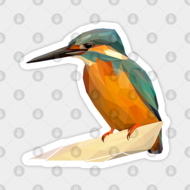 Kingfisher Bird Lowpoly Art Magnet by faagrafica