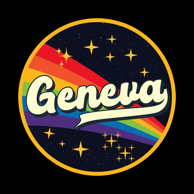 Geneva // Rainbow In Space Vintage Style by LMW Art