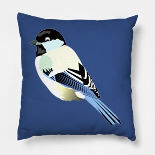 Fun little chickadee bird with 4 stylized options Pillow