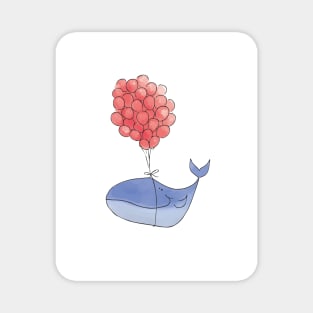 Whale with Balloons - Happy Birthday Magnet