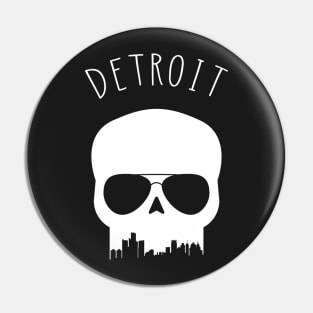 Skyline Skull - Detroit Pin