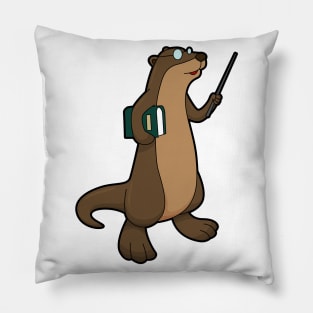 Otter as Teacher with Book & Pointer Pillow