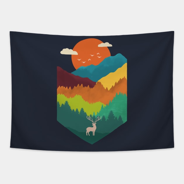 Mountains Layers Tapestry by coffeeman
